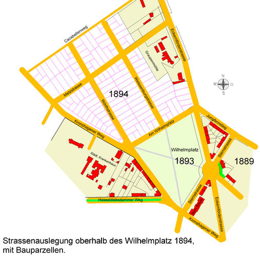 Das Franzosenviertel mit Bauparzellen 1894